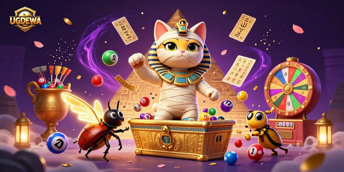 UGDEWA transforms casino play with a mummy cat, rich colors, and dynamic gaming elements.