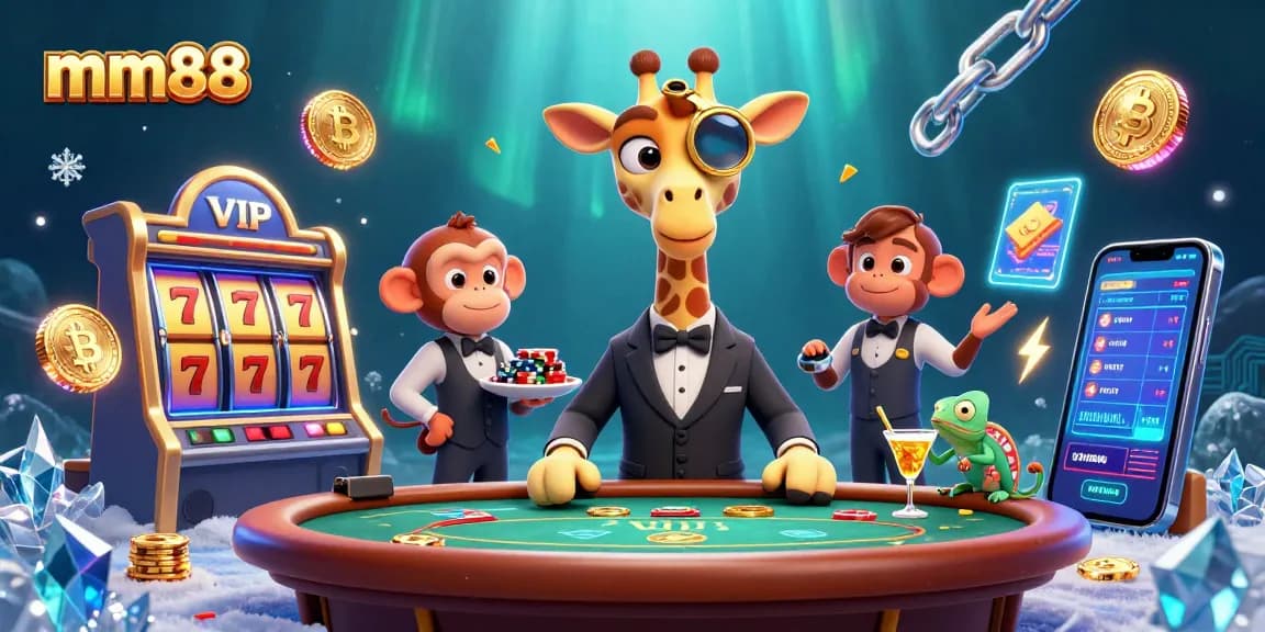 Engage with the exciting world of mm88 as a high-roller giraffe enjoys poker and casino thrills.