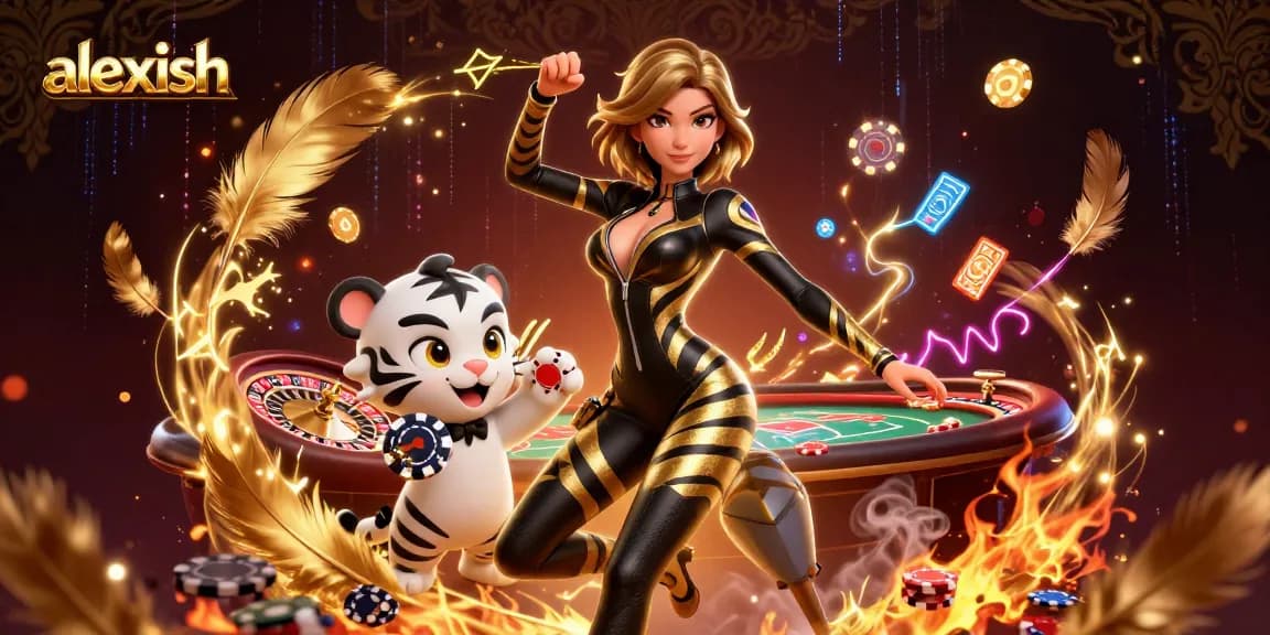 Join the fun with alexish as the dazzling lady and baby tiger bring the casino experience alive.