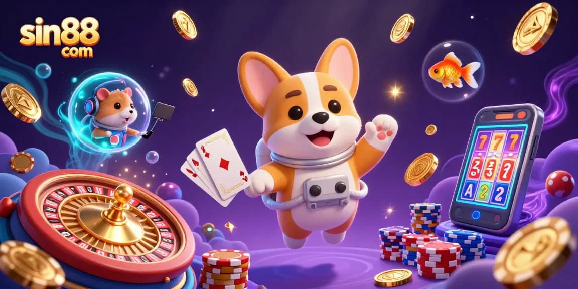 Experience sin88 com as you play surrounded by drifting chips and golden coins in this 3D casino scene.
