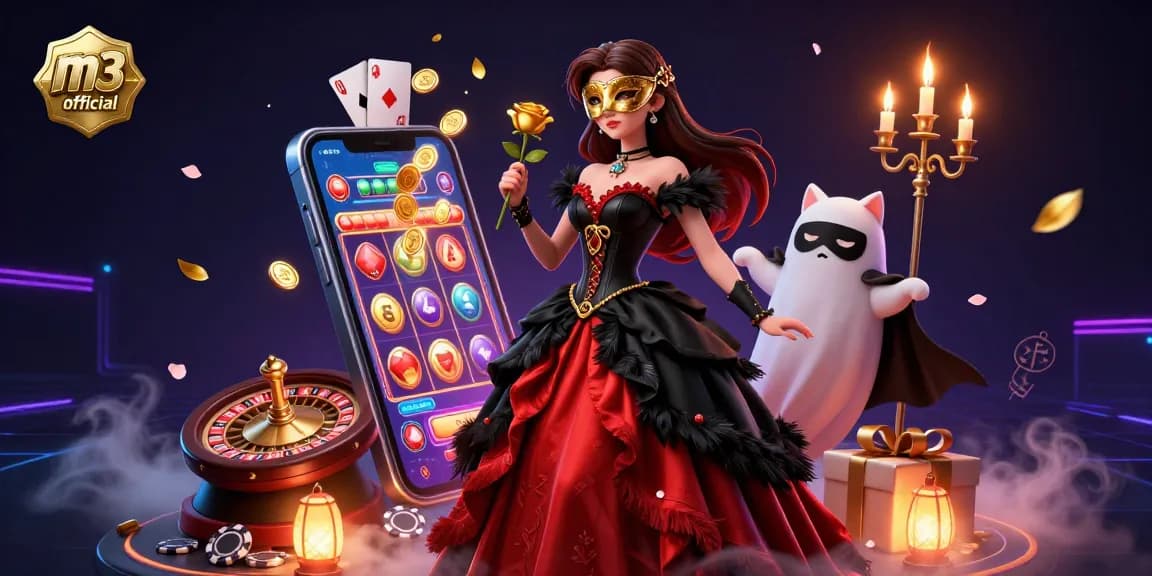 Engage with m3 official in a vibrant online casino scene featuring stylish characters and dynamic gaming elements.