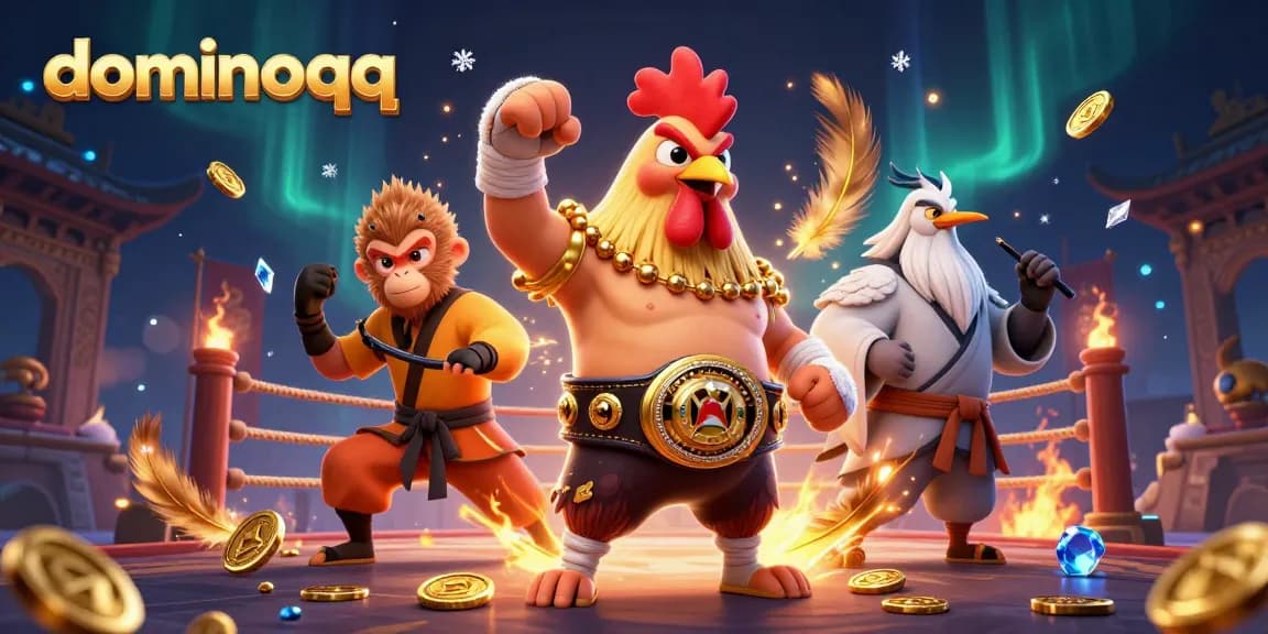 Engage in dynamic dominoqq gameplay with skilled fighters surrounded by thrilling casino elements.