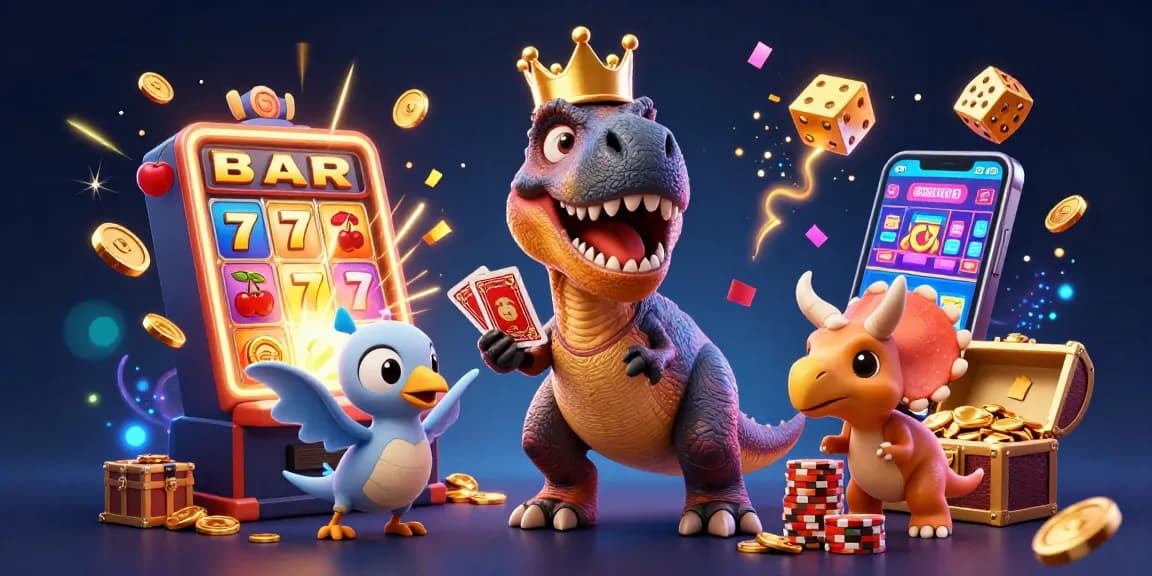 Slot online yang mengasyikkan dengan karakter kartun berinteraksi di kasino virtual.