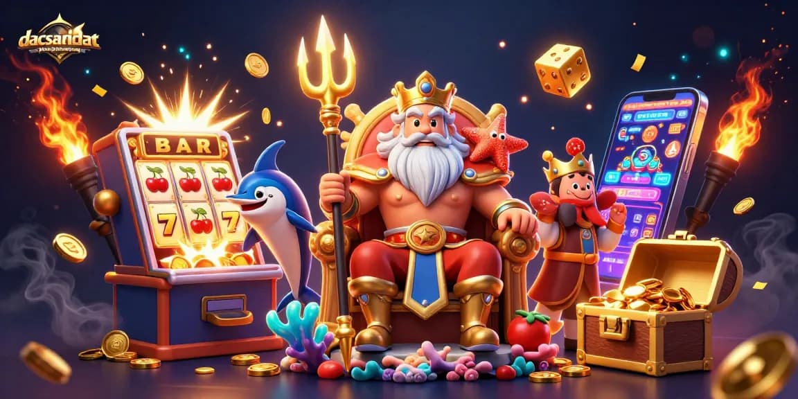 Experience excitement with dacsandatphanrang as Neptune and friends celebrate jackpots and winning in a vibrant casino scene.