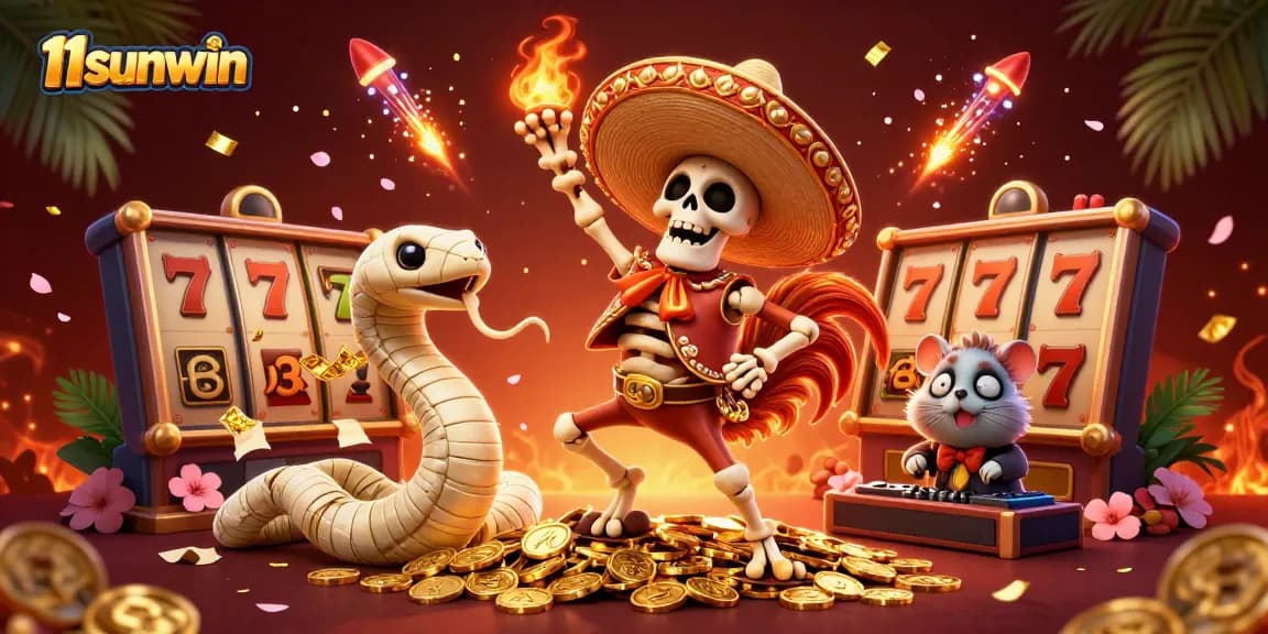 Experience the thrill of gameplay at 11sunwin, featuring vibrant characters and dynamic slot elements.