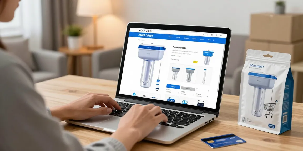 AQUA CREST Alkaline Faucet Water Filter showcased in an online shopping environment, ideal for product reviews and finding the best deals on e-commerce platforms.
