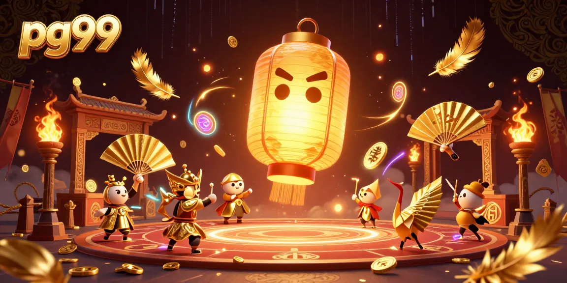 Experience the excitement of pg99 as a glowing lantern spirit lights up a vibrant virtual casino scene.
