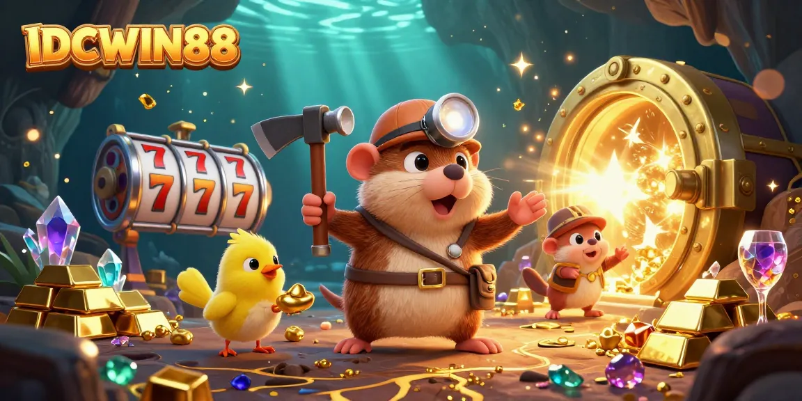 Experience thrilling wins with IDCWIN88 as treasure hunter mole and friends uncover slot riches