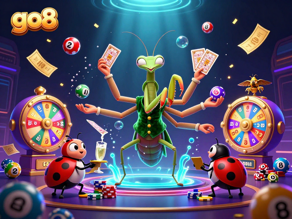 Engage with the go8 gambling excitement in a vibrant 3D illustration featuring a dynamic casino scene.