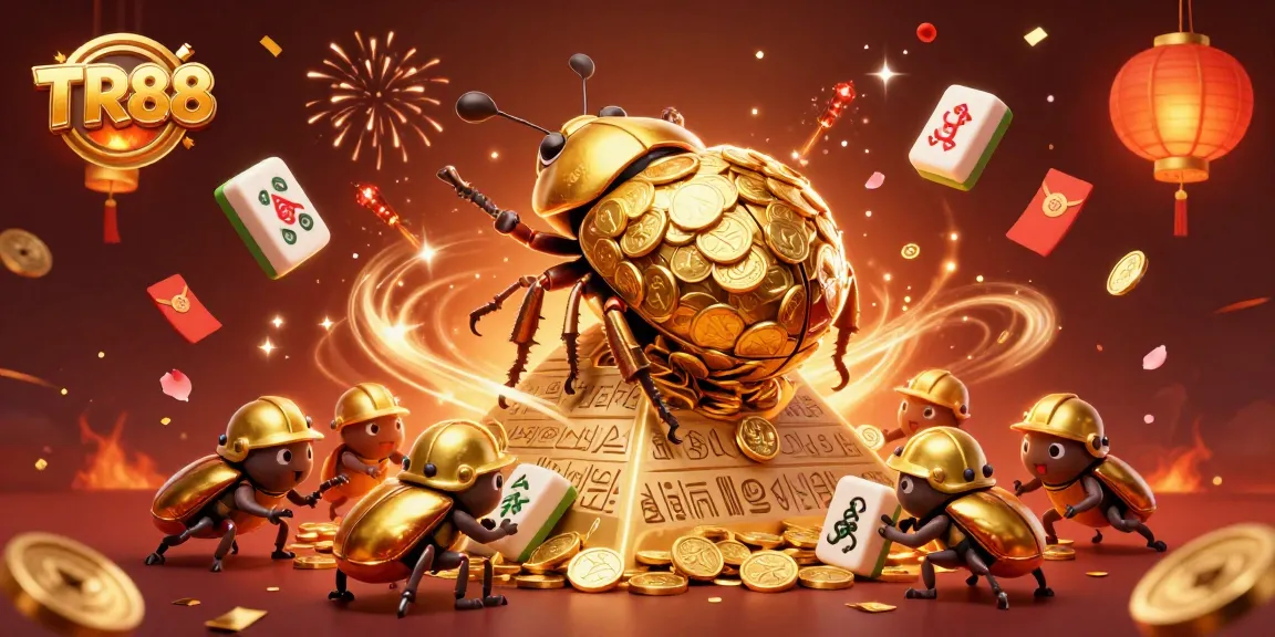 Experience exhilarating gaming with TR88 as a golden beetle rolls coins up a pyramid!