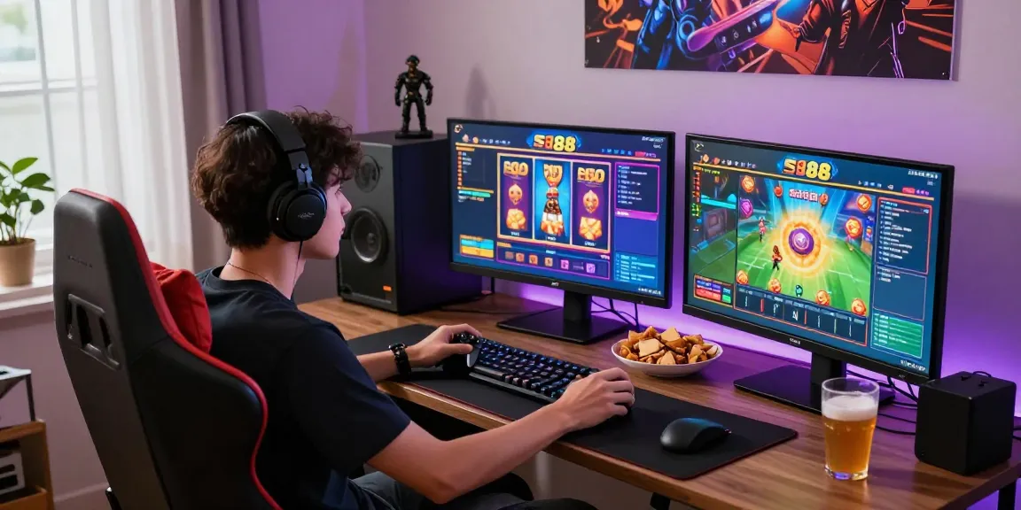 Pengalaman bermain slot88 yang seru dengan suasana gaming nyaman di rumah.