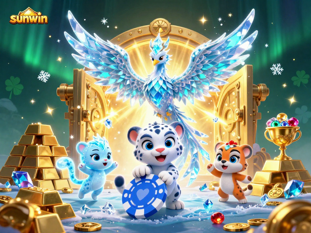 Experience the thrill of sunwin with a dazzling scene of casino magic and icy wonders.