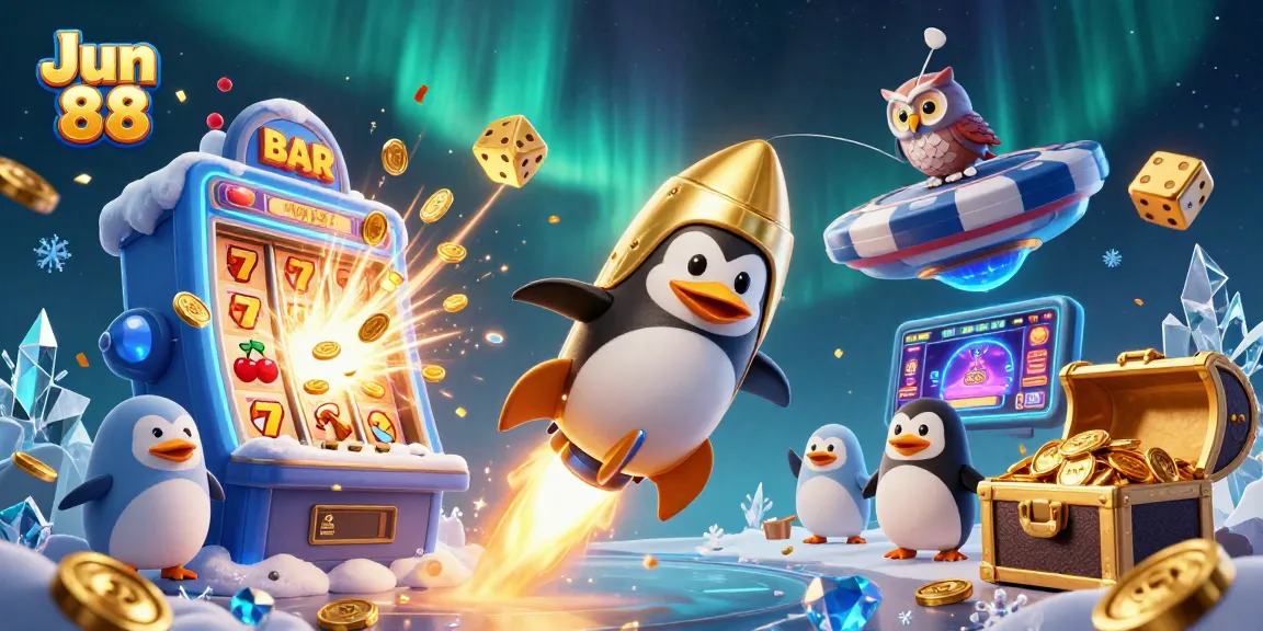 Experience thrilling gameplay at Jun 88 with a vibrant casino-themed 3D illustration.
