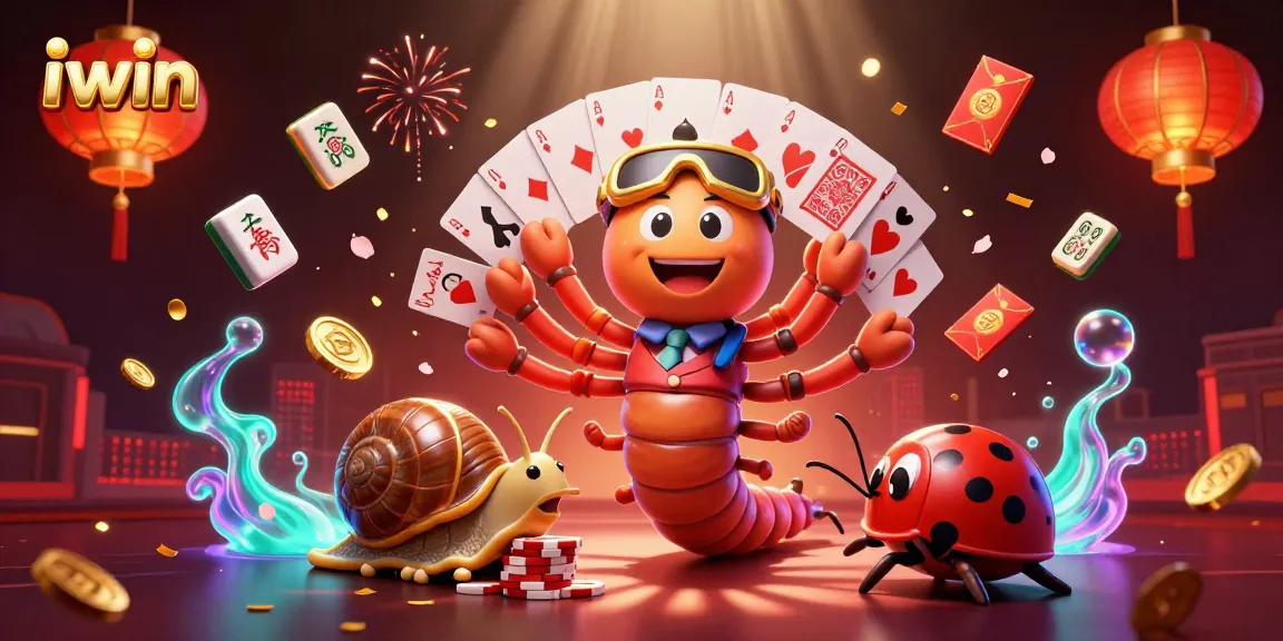 Engage with iwin's dynamic casino scene featuring a cartoon dealer, high-roller, and excitement.