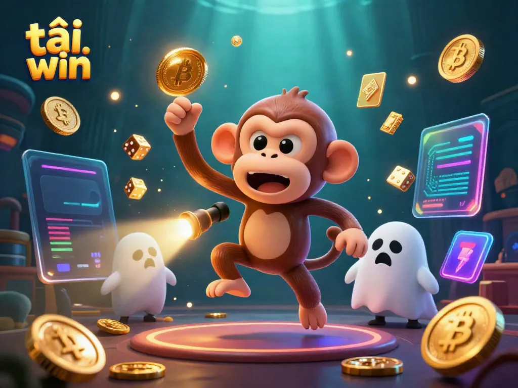 Experience the excitement of tải sun win with a playful ghost-hunter puppy and a mischievous poltergeist monkey in a haunted casino.
