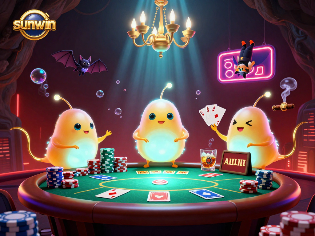 Experience the vibrant world of sunwin with glowworms illuminating a cave casino.