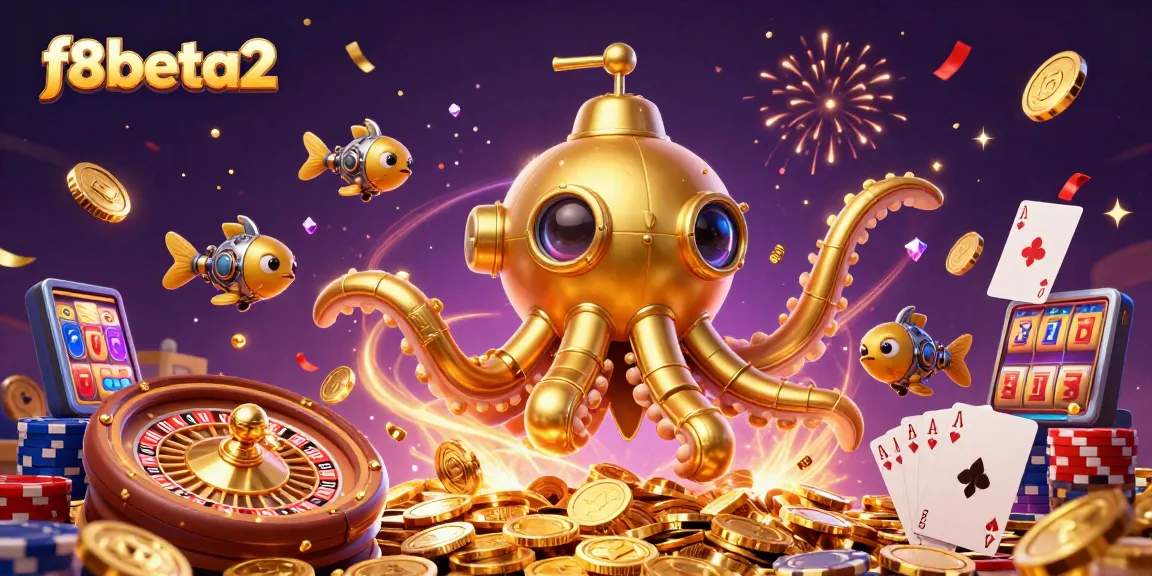 Engage with f8beta2 at the casino featuring a golden kraken and exciting gambling elements!