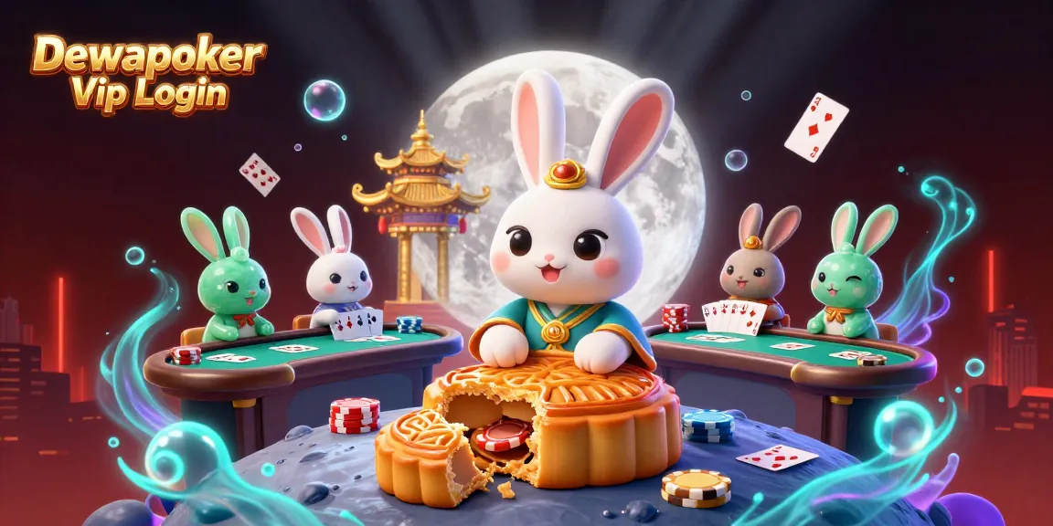 Engage in Dewapoker Vip Login with vibrant illustrations of poker gameplay and characters in a lively casino scene.