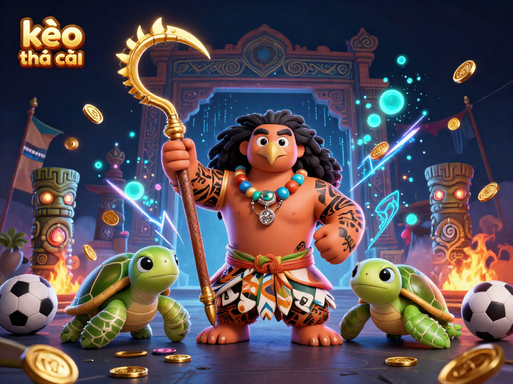 Engage with kèo nhà cái's thrilling sports betting scene featuring dynamic characters and vibrant betting elements.