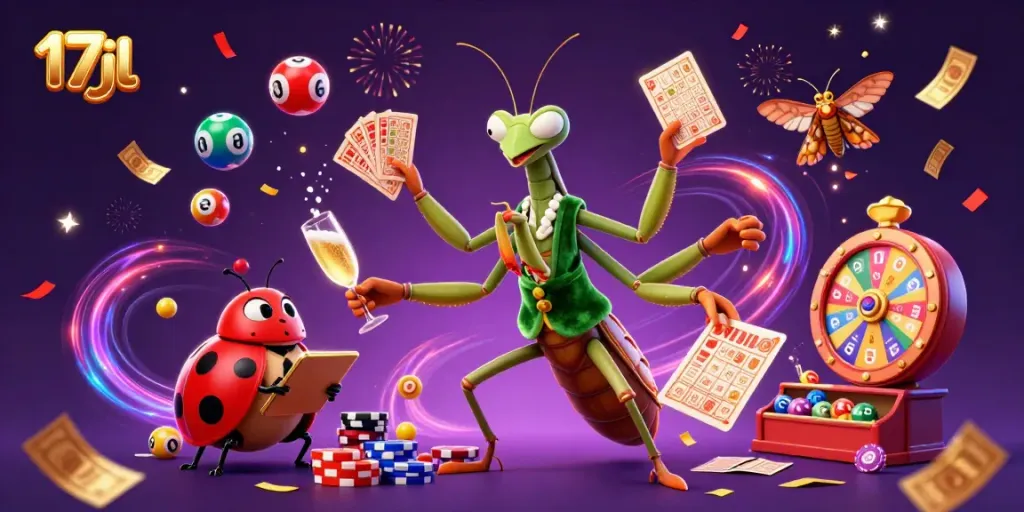 Experience thrilling gambling with 17jl's lively casino scene featuring dynamic game elements and vibrant characters.