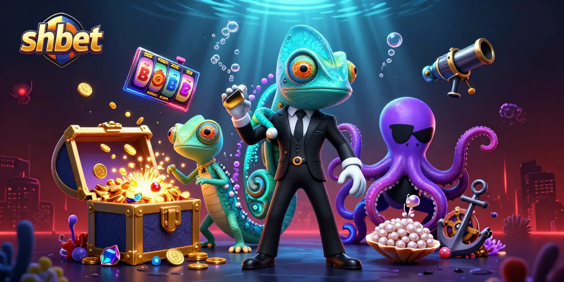 Experience dynamic gaming action with colorful gems and vibrant characters in the shbet casino illustration.