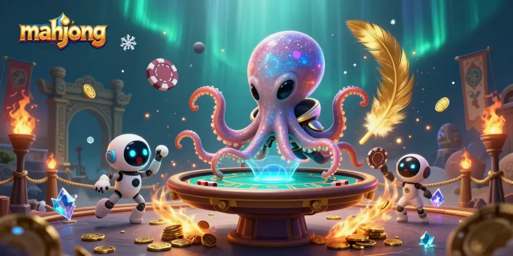 Bermain mahjong dengan mengandalkan strategi dalam ilustrasi 3D yang kaya dan berwarna.