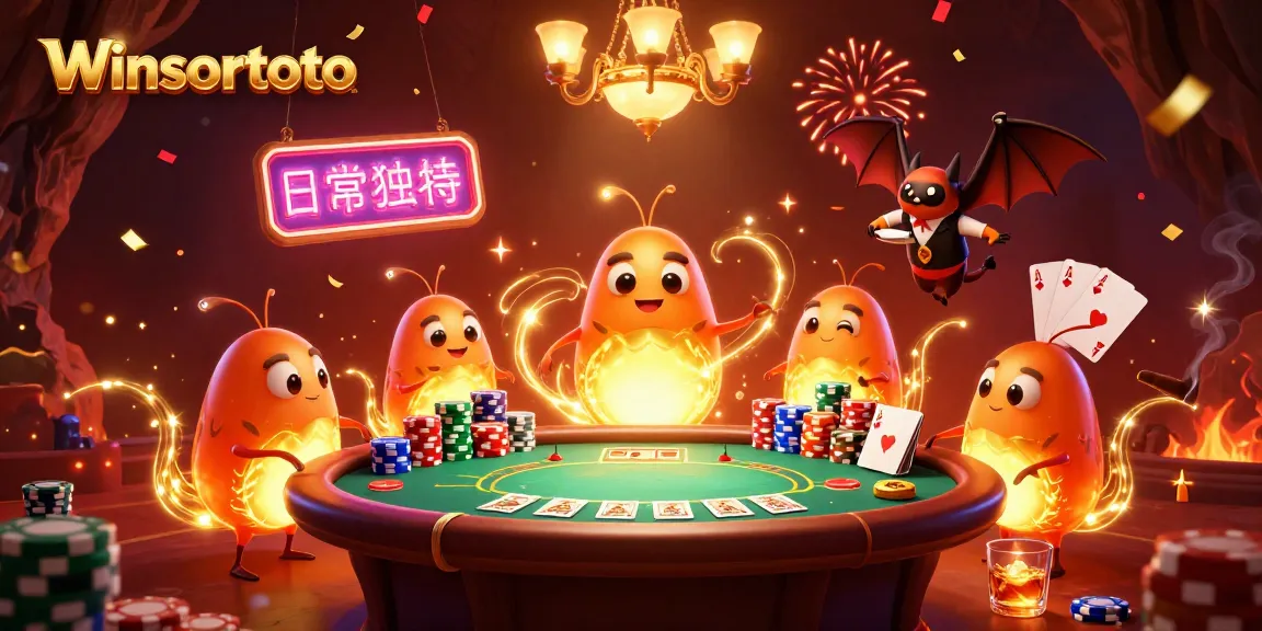 Win big with winsortoto at this vibrant cave casino scene featuring cheerful glowworms and a bat dealer.