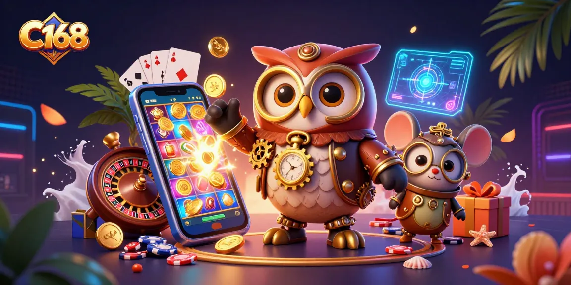 C168 players enjoying an exciting action-packed casino experience with vibrant slot games and interactive elements.