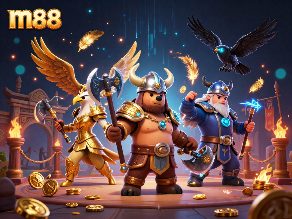 เล่นสล็อตกับ m88 โดยมีหมีไวกิ้งและนกวัลคิรีในสนามต่อสู้