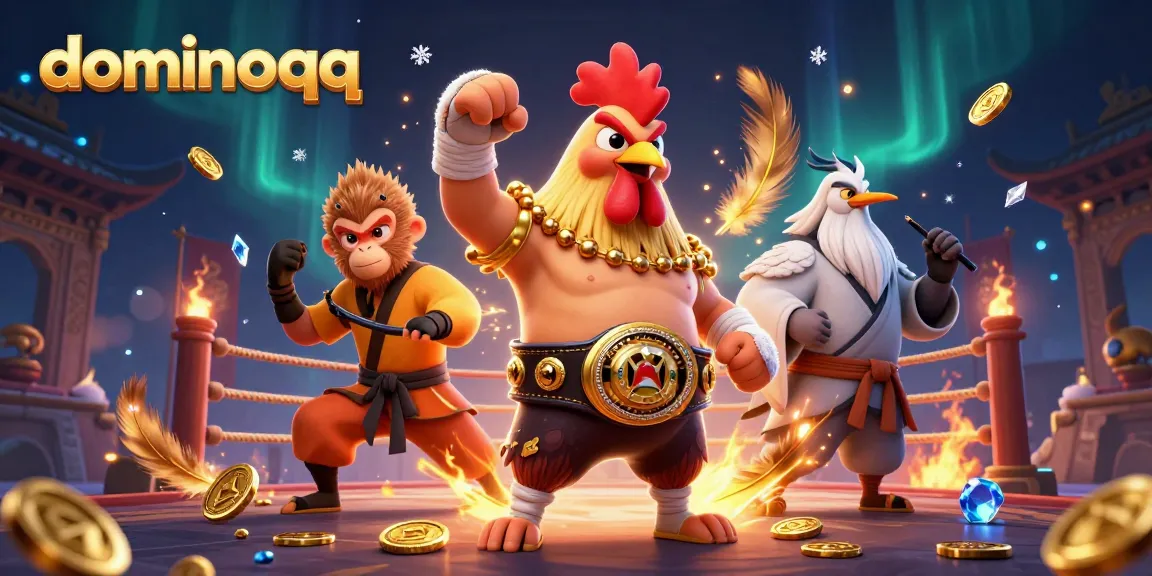 Engage in dynamic dominoqq gameplay with skilled fighters surrounded by thrilling casino elements.