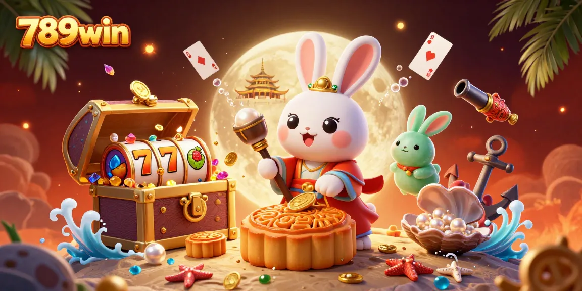 Experience thrilling gameplay at 789win with a vibrant casino-themed moonlit adventure scene.