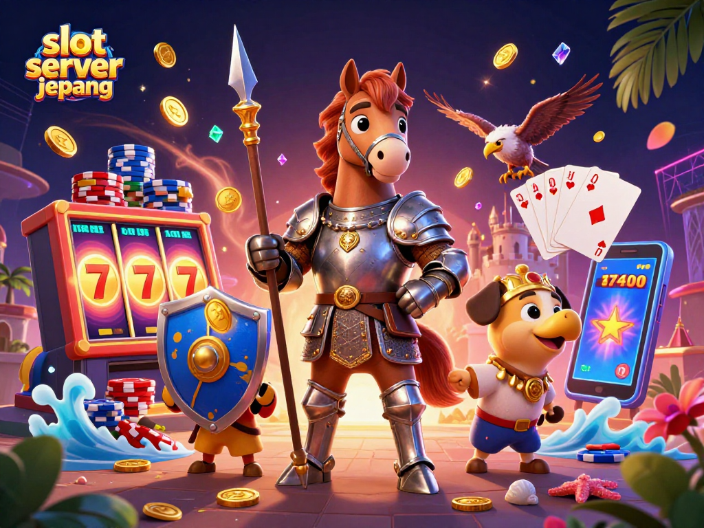 Engage in thrilling gameplay with slot server jepang featuring lively medieval characters and dynamic casino elements.