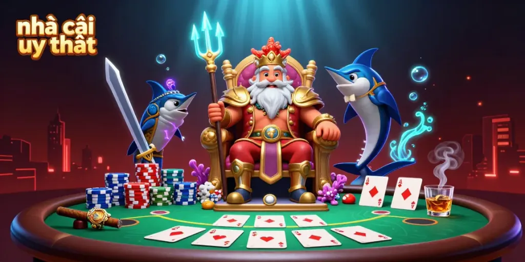Experience the allure of nhà cái uy tín with thrilling poker action and vibrant casino elements.