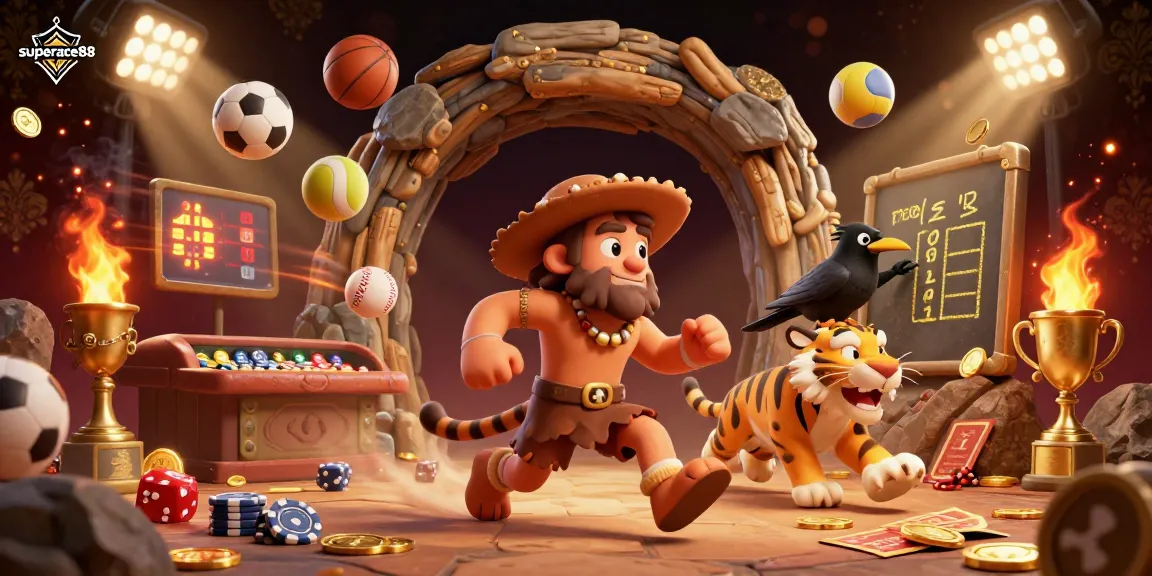 Experience thrilling gameplay with superace88, showcasing dynamic sports betting elements and vibrant casino graphics.