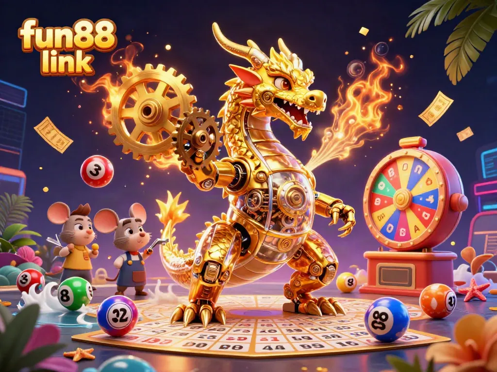 Engage with fun88 link as a golden dragon breathes winning opportunities in this vibrant casino scene.