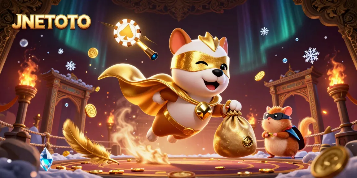 JNETOTO menampilkan anjing pahlawan super dan hamster berkendara menuju kemenangan dalam kasino virtual.