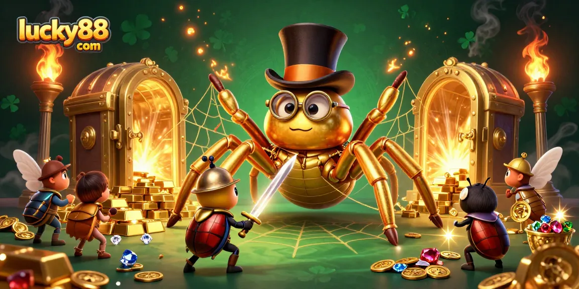 Engage with exciting games at lucky88 com, featuring thrilling casino scenes with vibrant characters.