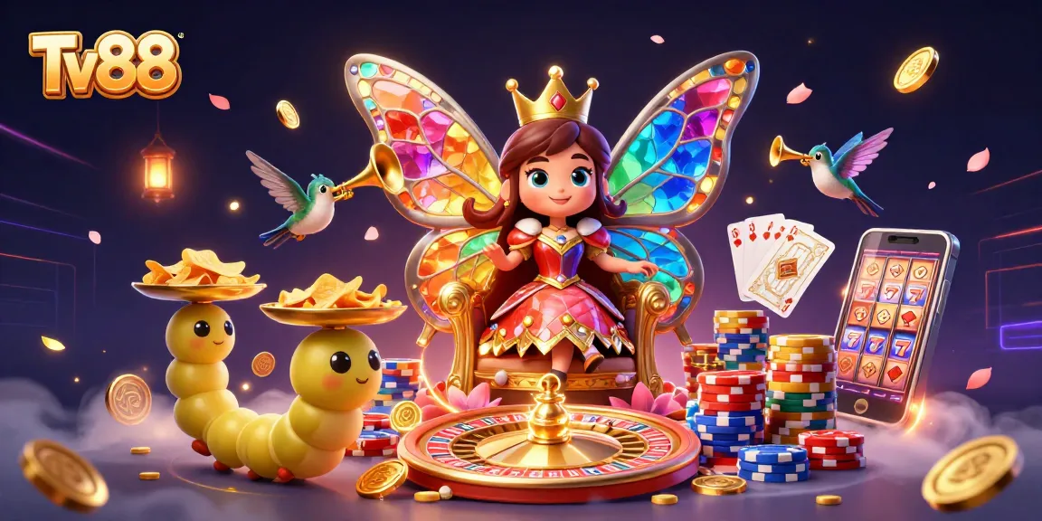 Win big at Tv88 with exciting casino games and vibrant characters in a dynamic 3D scene!