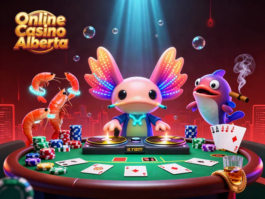 Spin to win at Online Casino Alberta with colorful characters and vibrant poker elements!