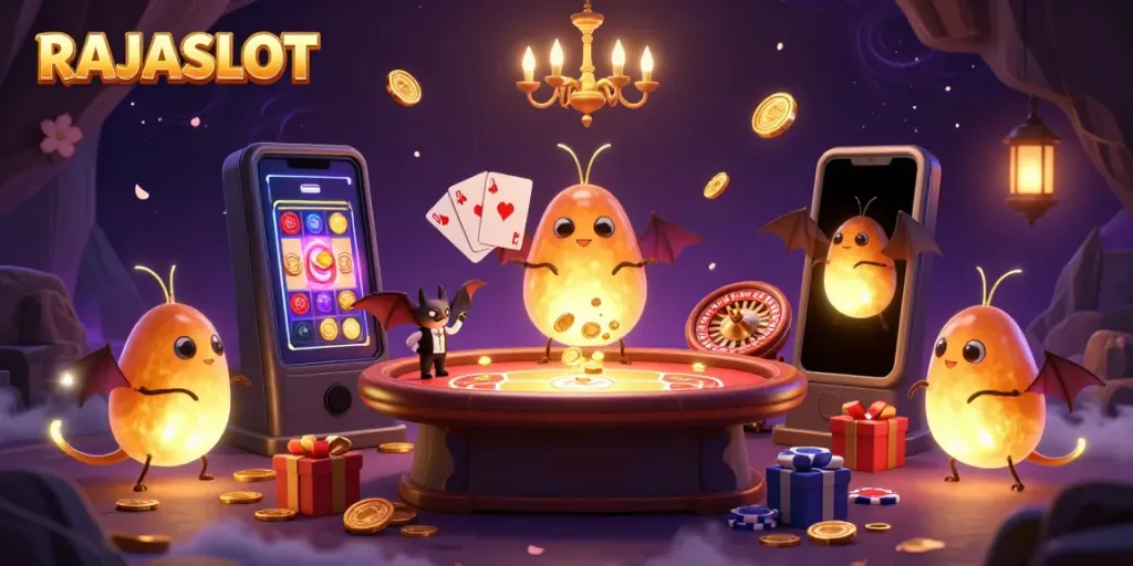 RAJASLOT sukses menghidupkan pengalaman bermain slot online dengan penerangan warna-warni di kasino.