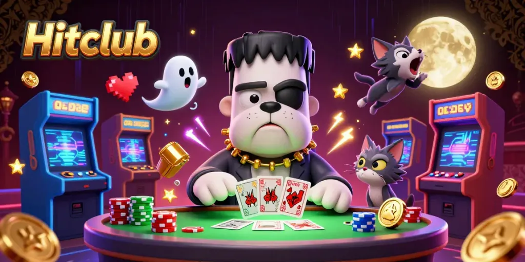 Hitclub offers thrilling card games with a spooky atmosphere, engaging players with vibrant casino elements.