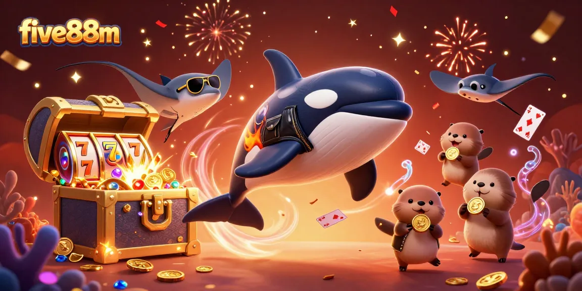 Engage with five88m through an exciting underwater casino adventure featuring a cowboy orca, stingray, and otters!