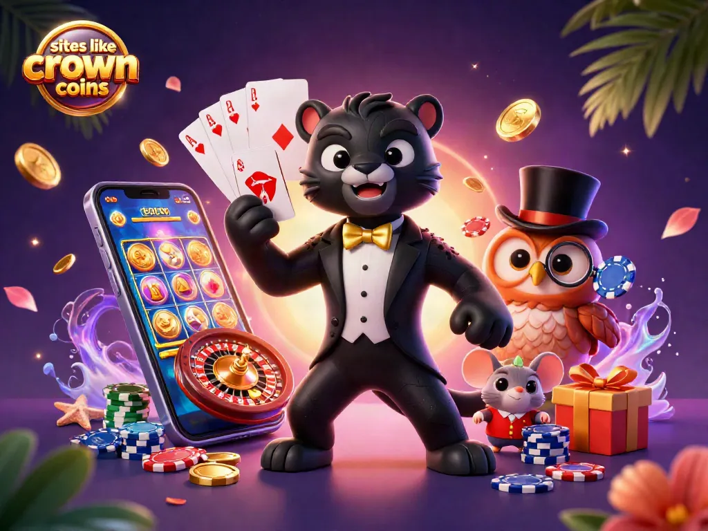Play exciting games at sites like crown coins casino with our engaging 3D illustration.