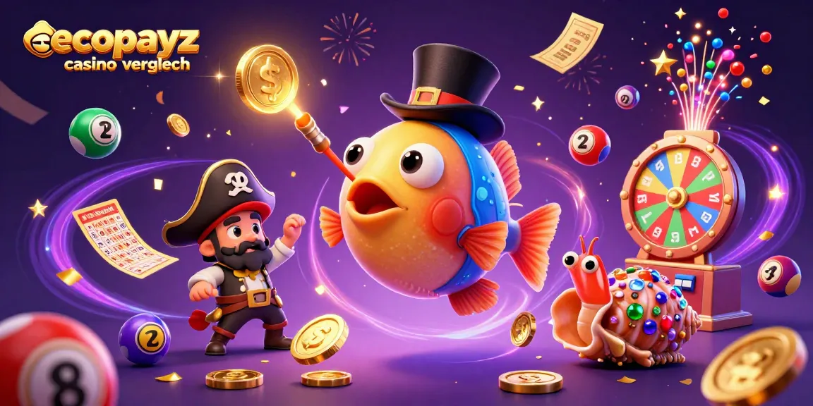 Experience the ecopayz casino vergleich with a vibrant scene of characters celebrating gambling wins amidst dynamic gaming elements.