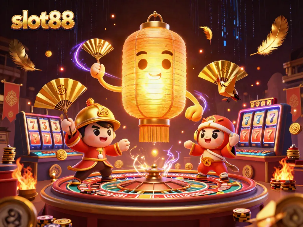 Meraih jackpot dengan slot88, menampilkan suasana kasino yang kaya dan menawan.