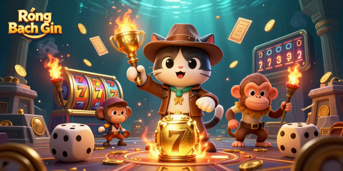 Experience Rồng Bạch Kim as an adventurous explorer cat uncovers hidden casino treasures.