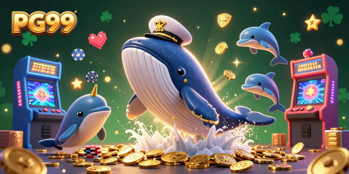 Engage in the vibrant world of PG99 as the whale cop captain scours through coins during a thrilling casino adventure.