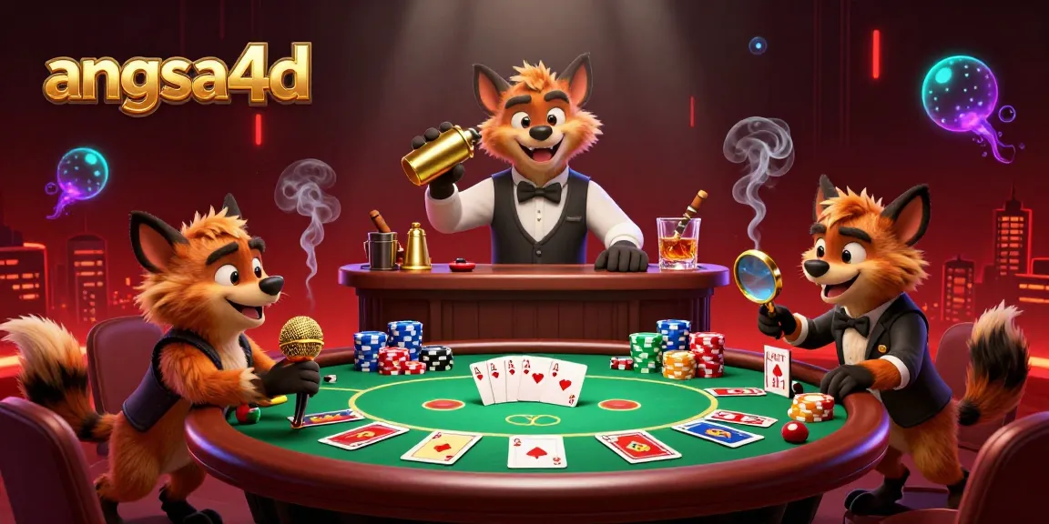 Experience the joy of casino gaming at angsa4d with a lively comedy show featuring hyenas, vibrant poker tables, and engaging action.