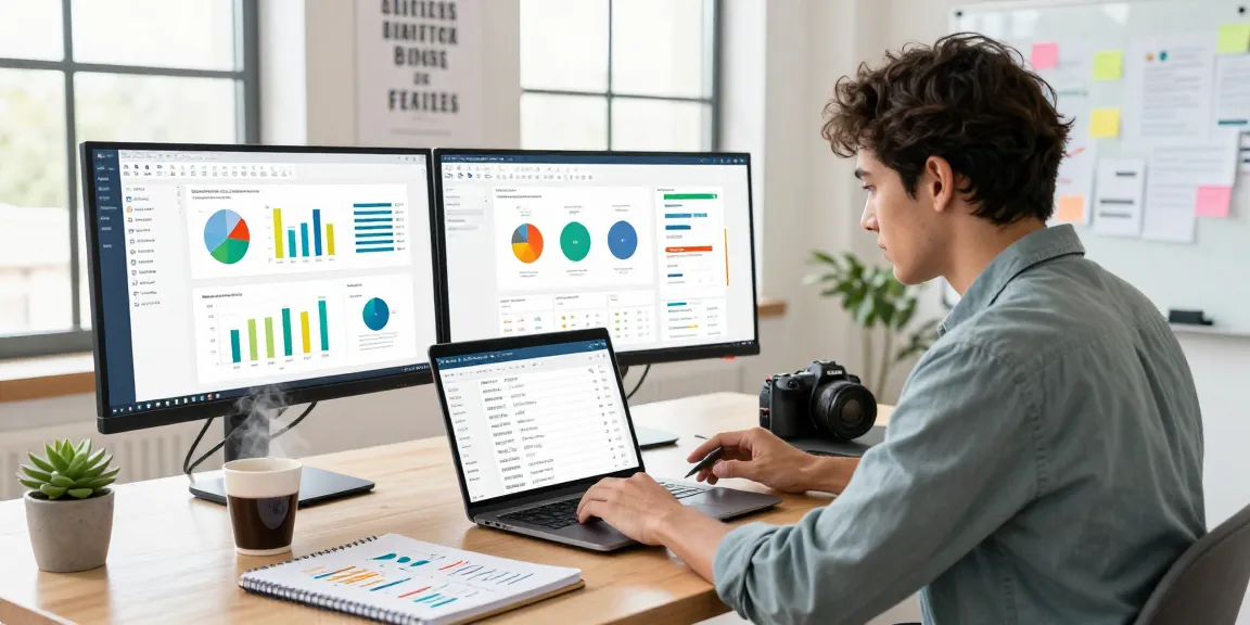 Analyzing a new registration domain list in a vibrant marketing workspace, showcasing SEO tools and planning materials.