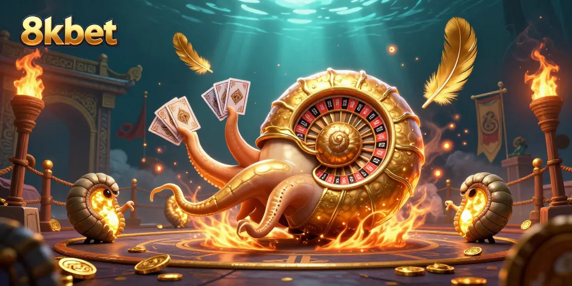 Experience winning at 8xbet with vibrant 3D casino art, highlighting card games and roulette.